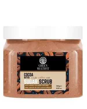 Royale Coffee Mist Cocoa Butter Sugar Scrub with Collagen Peptides | Exfoliating & Hydrating Body Scrub | Coffee Body Polish for Soft, Smooth & Glowing Skin | Paraben-Free & Sulfate-Free | 300g