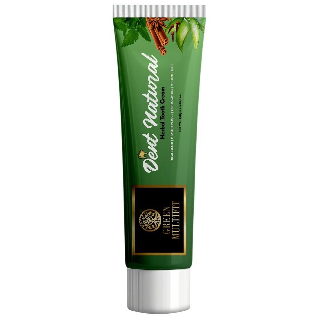 Dent Natural Herbal Toothpaste – Free from Harmful Chemical | Helps in Fresh Breath, Cavity Protection, Enamel Strength, Natural Whitening & Gum Care – 150g